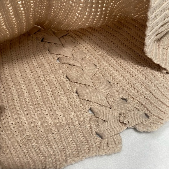 Witty Fox Young Contemporary Taupe Chunky Knit Cropped Sweater Size M #0702 - Picture 6 of 9